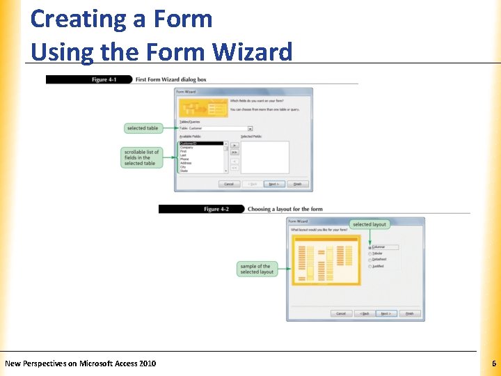 Creating a Form Using the Form Wizard New Perspectives on Microsoft Access 2010 XP
