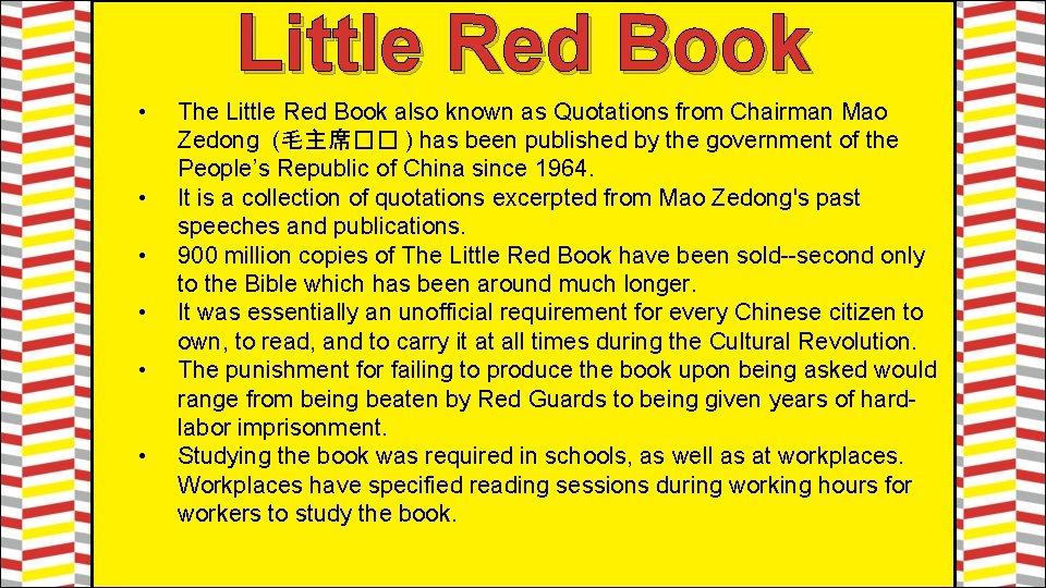 Little Red Book • • • The Little Red Book also known as Quotations