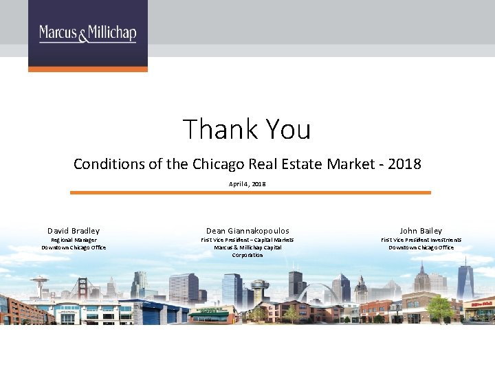 Thank You Conditions of the Chicago Real Estate Market - 2018 April 4, 2018