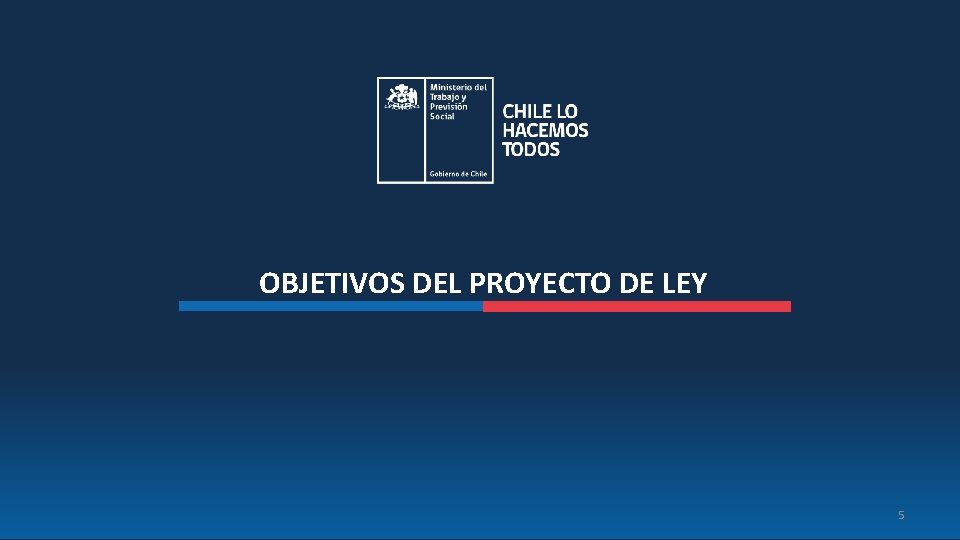 OBJETIVOS DEL PROYECTO DE LEY 5 