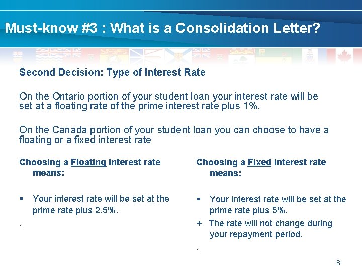 Must-know #3 : What is a Consolidation Letter? Second Decision: Type of Interest Rate