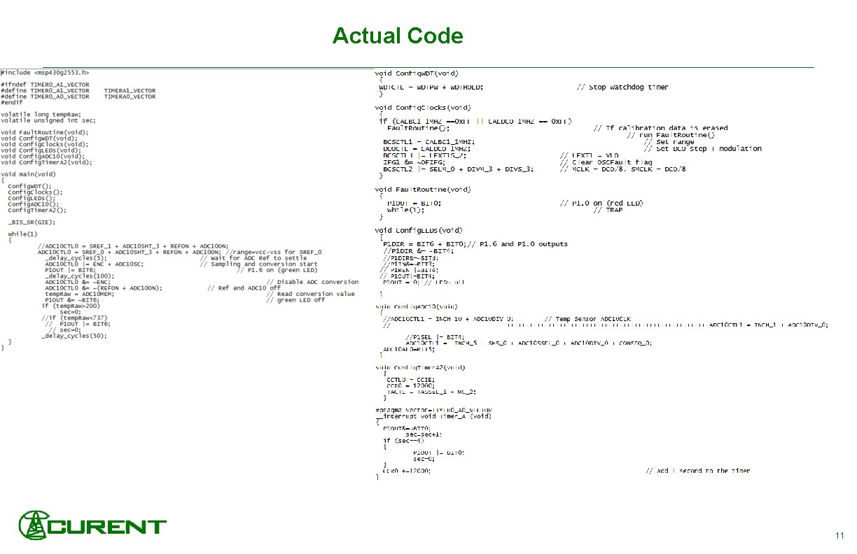 Actual Code 11 