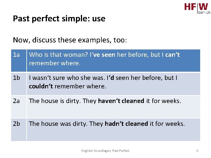 Past perfect simple: use Now, discuss these examples, too: 1 a Who is that