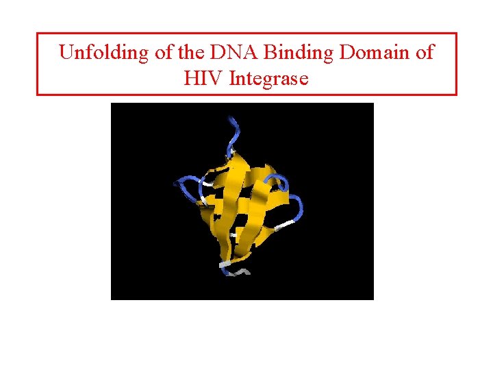 Unfolding of the DNA Binding Domain of HIV Integrase 