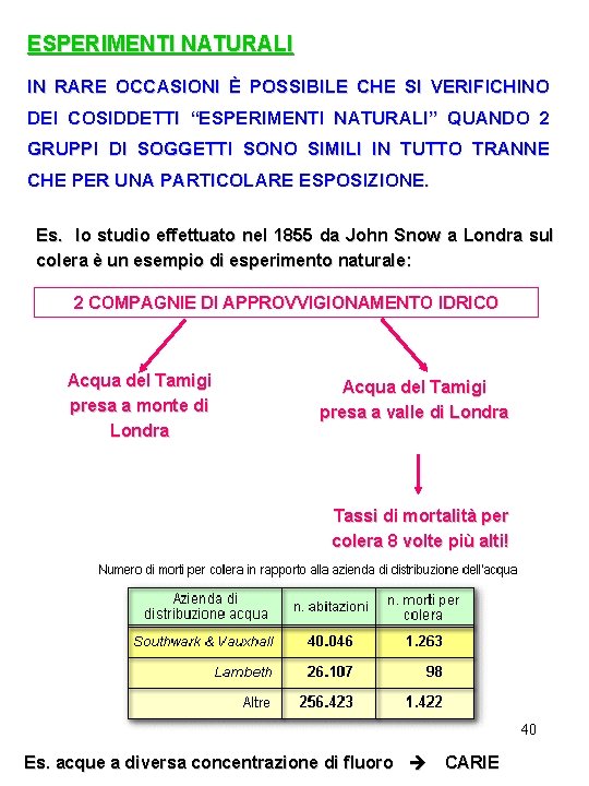 ESPERIMENTI NATURALI IN RARE OCCASIONI È POSSIBILE CHE SI VERIFICHINO DEI COSIDDETTI “ESPERIMENTI NATURALI”