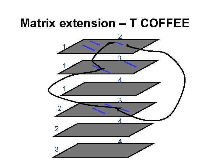 Matrix extension – T COFFEE 2 1 1 3 4 1 2 2 3