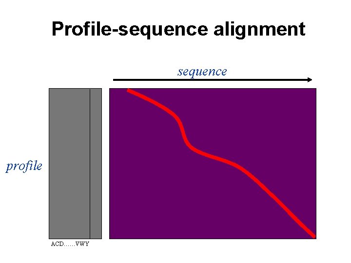 Profile-sequence alignment sequence profile ACD……VWY 