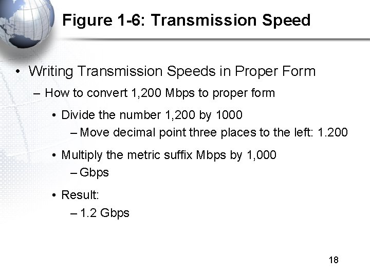 Figure 1 -6: Transmission Speed • Writing Transmission Speeds in Proper Form – How Figure 1 -6: Transmission Speed • Writing Transmission Speeds in Proper Form – How