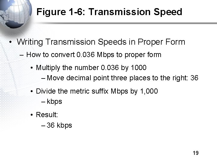 Figure 1 -6: Transmission Speed • Writing Transmission Speeds in Proper Form – How Figure 1 -6: Transmission Speed • Writing Transmission Speeds in Proper Form – How