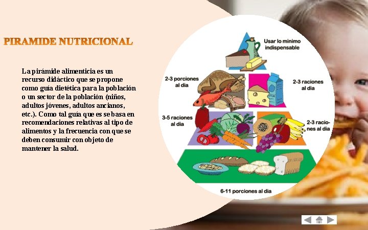 La pirámide alimenticia es un recurso didáctico que se propone como guía dietética para