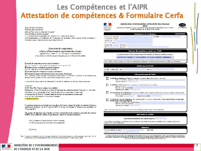 Les Compétences et l’AIPR Attestation de compétences & Formulaire Cerfa 19 