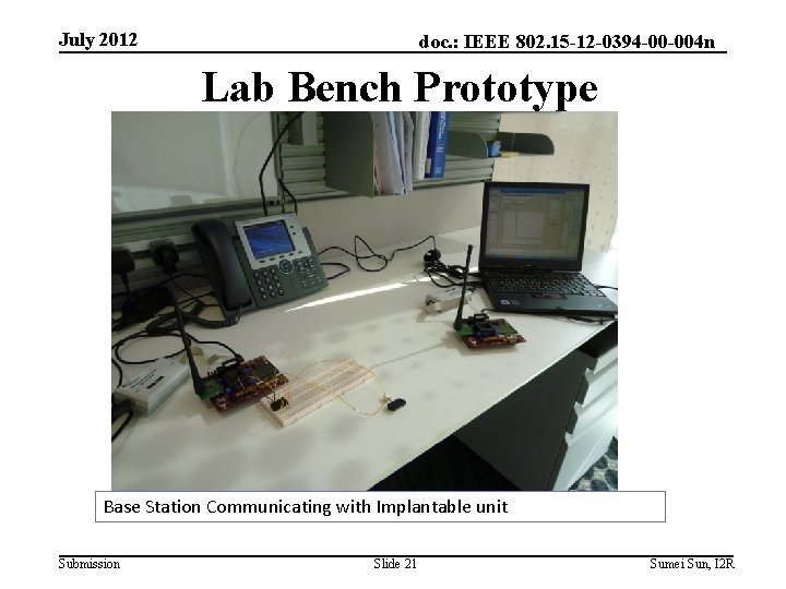 July 2012 doc. : IEEE 802. 15 -12 -0394 -00 -004 n Lab Bench