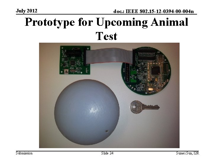 July 2012 doc. : IEEE 802. 15 -12 -0394 -00 -004 n Prototype for