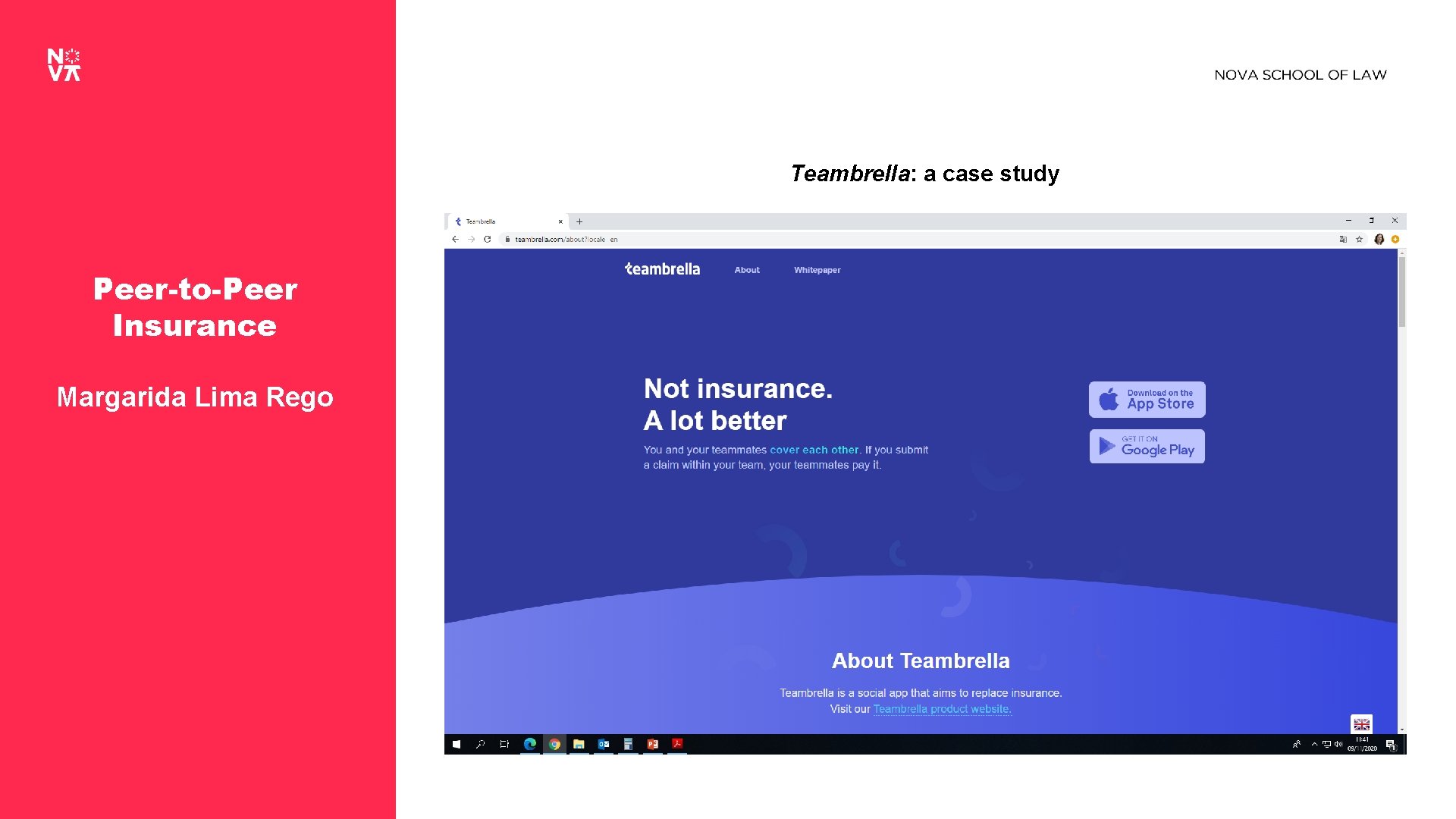 Teambrella: a case study Peer-to-Peer Insurance Margarida Lima Rego 