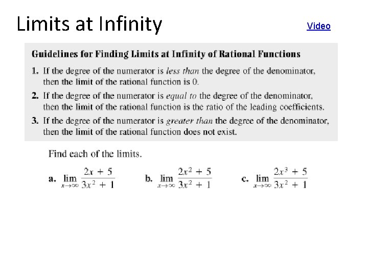 Limits at Infinity Video 