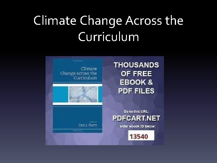 Climate Change Across the Curriculum 