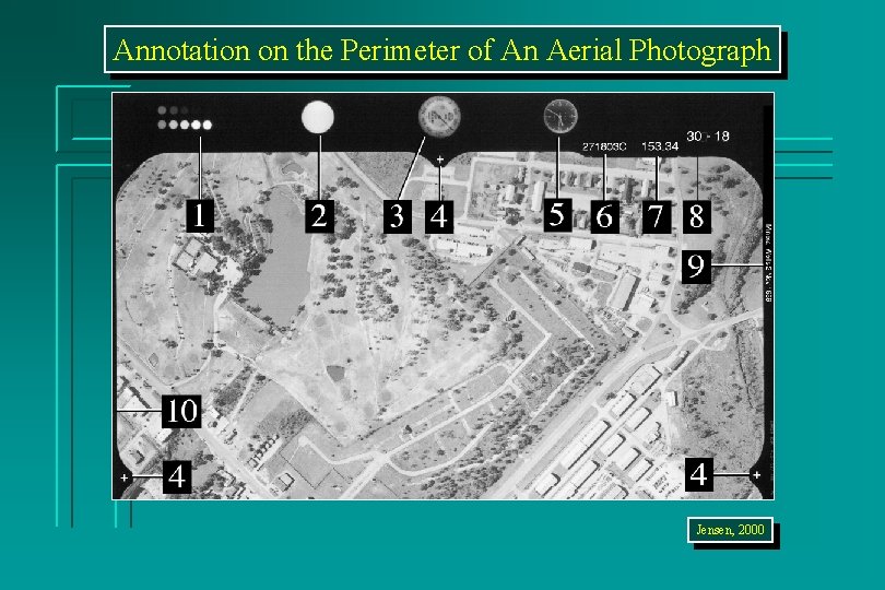 Annotation on the Perimeter of An Aerial Photograph Jensen, 2000 