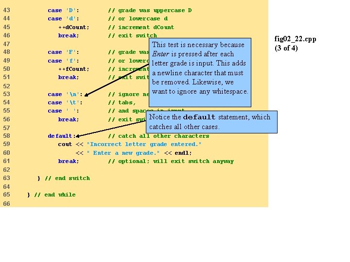 43 44 45 46 case 'D': case 'd': ++d. Count; break; // // grade