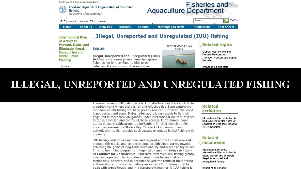 ILLEGAL, UNREPORTED AND UNREGULATED FISHING 