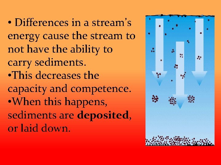  • Differences in a stream’s energy cause the stream to not have the