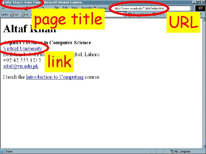 page title link URL 