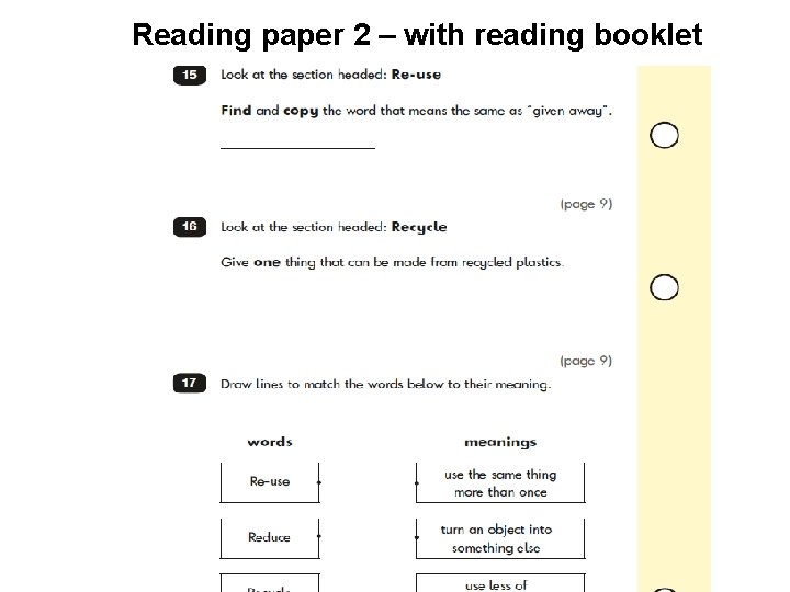 Reading paper 2 – with reading booklet 