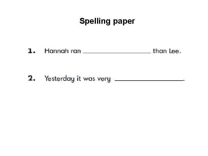 Spelling paper 