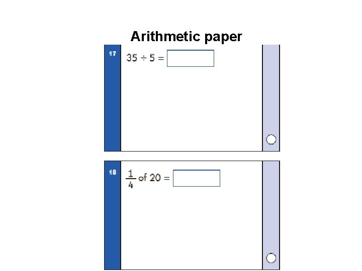 Arithmetic paper 