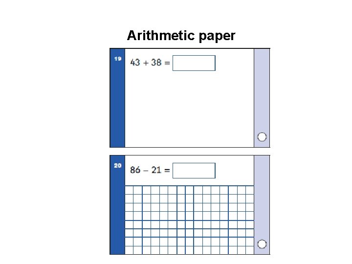 Arithmetic paper 