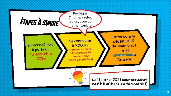 Étapes à suivre S’inscrire à Poly à partir du 10 décembre 2020 Privilégier Chrome,