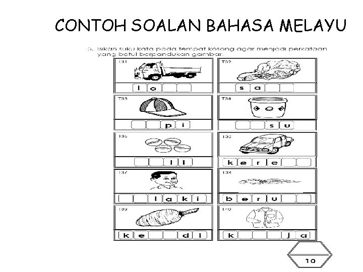 CONTOH SOALAN BAHASA MELAYU 