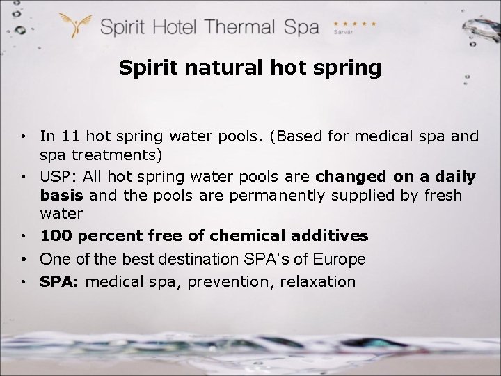 Spirit natural hot spring • In 11 hot spring water pools. (Based for medical