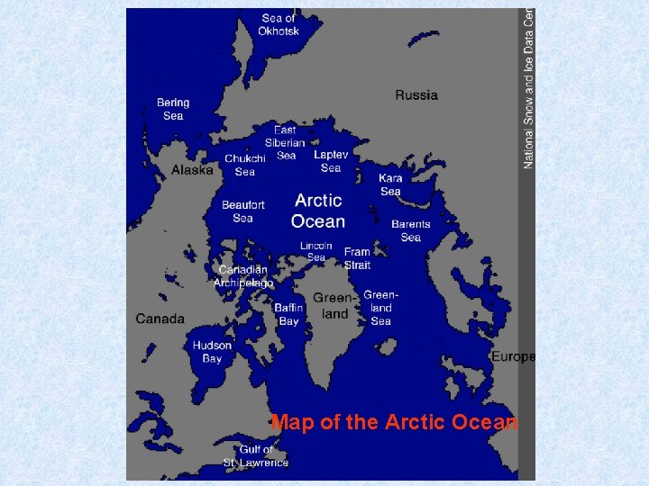 Map of the Arctic Ocean 