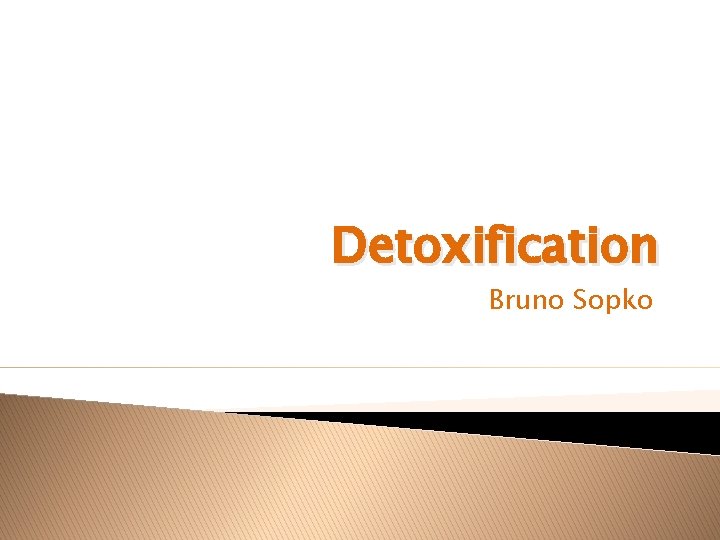 Detoxification Bruno Sopko 