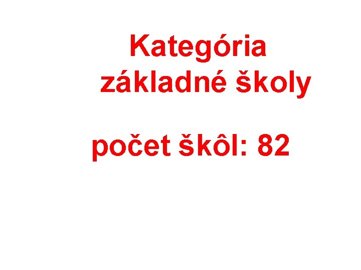 Kategória základné školy počet škôl: 82 