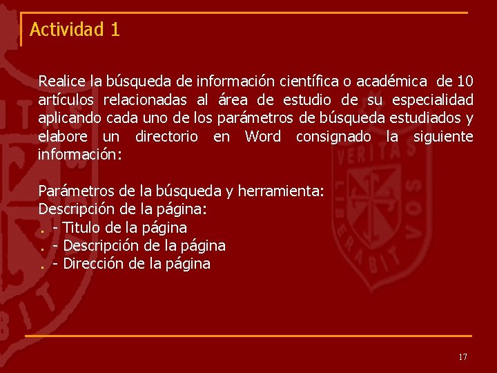 Actividad 1 Realice la búsqueda de información científica o académica de 10 artículos relacionadas