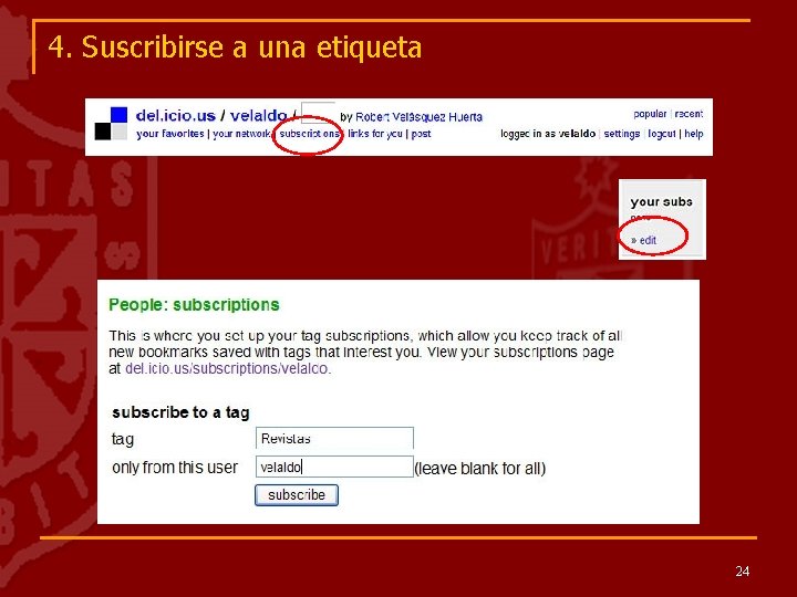 4. Suscribirse a una etiqueta 24 
