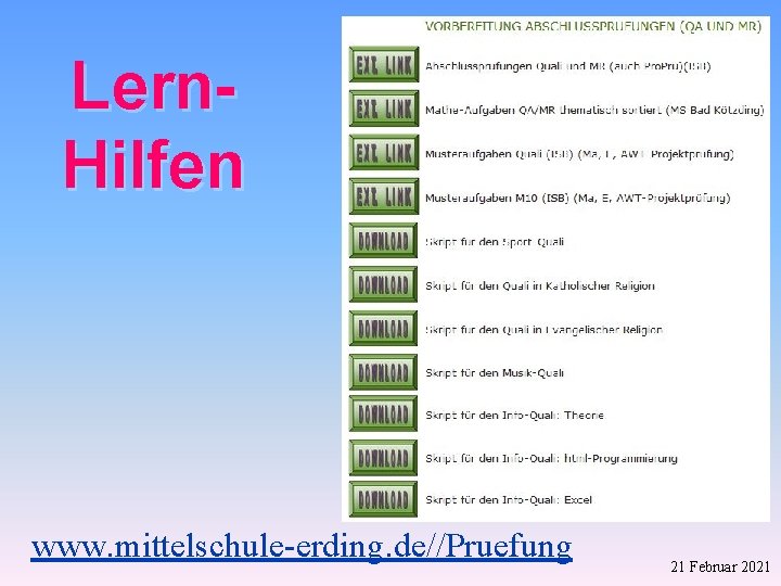 Lern. Hilfen www. mittelschule-erding. de//Pruefung 21 Februar 2021 