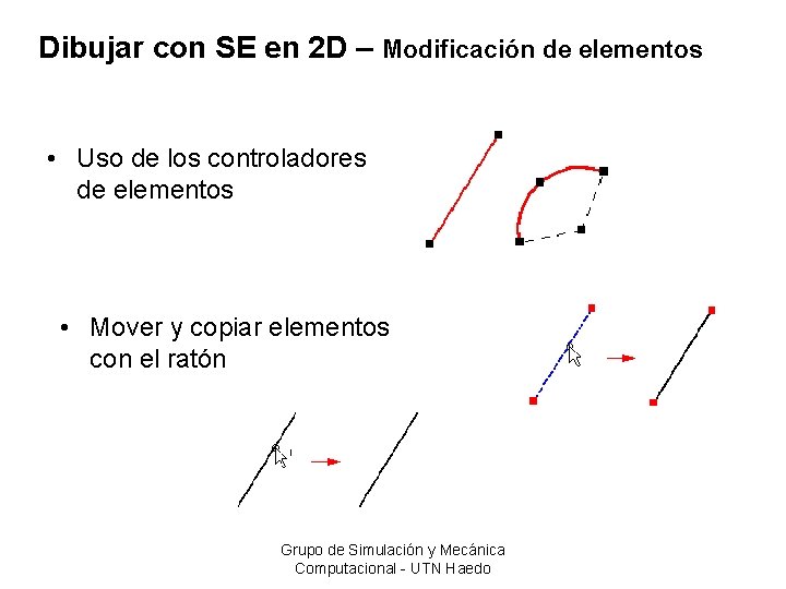 Dibujar con SE en 2 D – Modificación de elementos • Uso de los