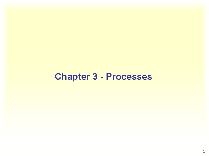 Chapter 3 - Processes 1 