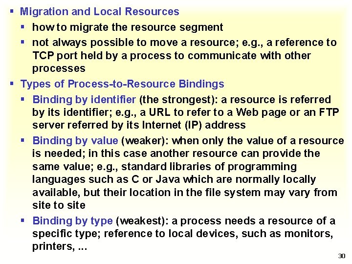 § Migration and Local Resources § how to migrate the resource segment § not