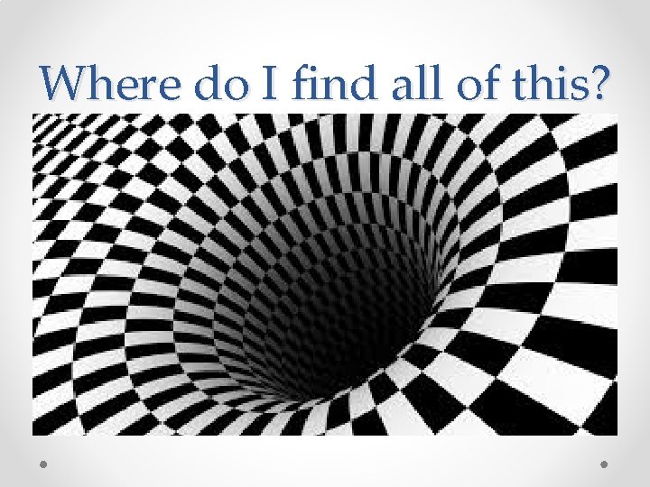 Where do I find all of this? 