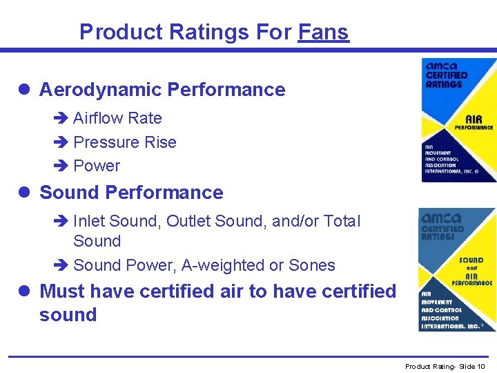 Product Ratings For Fans l Aerodynamic Performance è Airflow Rate è Pressure Rise è