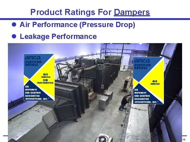 Product Ratings For Dampers l Air Performance (Pressure Drop) l Leakage Performance Product Rating-