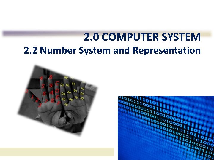 2. 0 COMPUTER SYSTEM 2. 2 Number System and Representation Prepared by Illa Iza