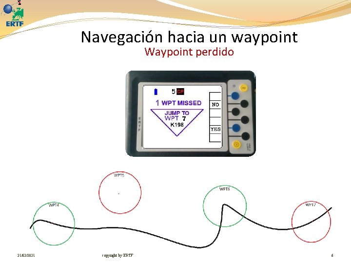 Navegación hacia un waypoint Waypoint perdido 21/02/2021 copyright by ERTF 6 