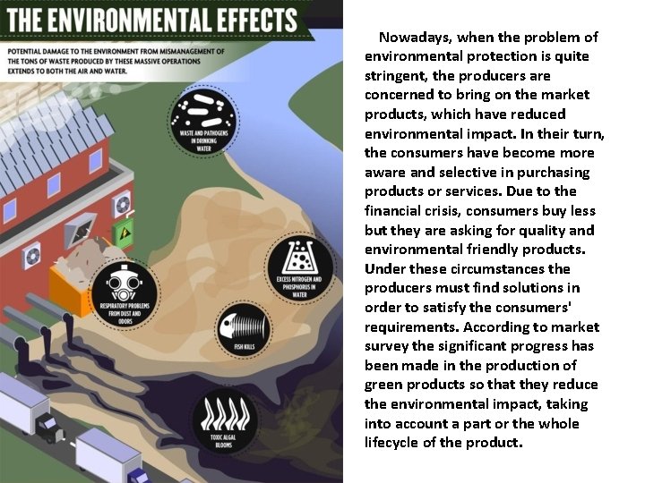 Nowadays, when the problem of environmental protection is quite stringent, the producers are concerned