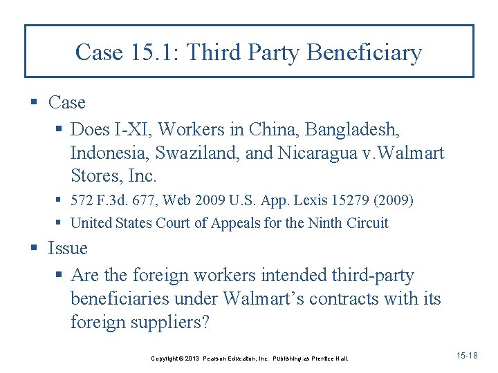 Case 15. 1: Third Party Beneficiary § Case § Does I-XI, Workers in China,