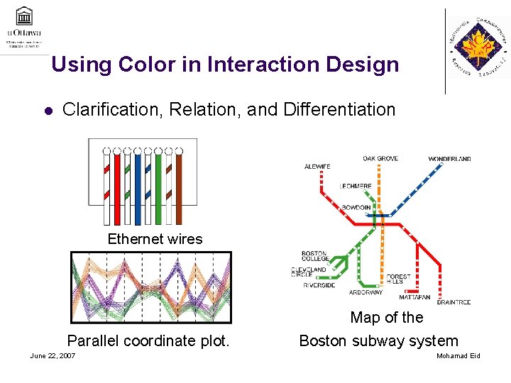 Using Color in Interaction Design l Clarification, Relation, and Differentiation Ethernet wires Parallel coordinate