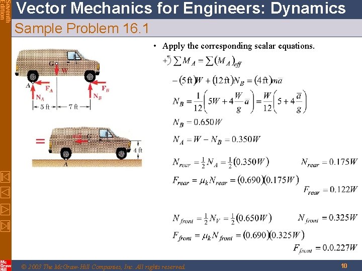 Seventh Edition Vector Mechanics for Engineers: Dynamics Sample Problem 16. 1 • Apply the Seventh Edition Vector Mechanics for Engineers: Dynamics Sample Problem 16. 1 • Apply the